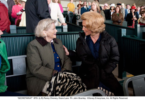 Diane Lane right with the actual Penny Chenery owner of Secretariat